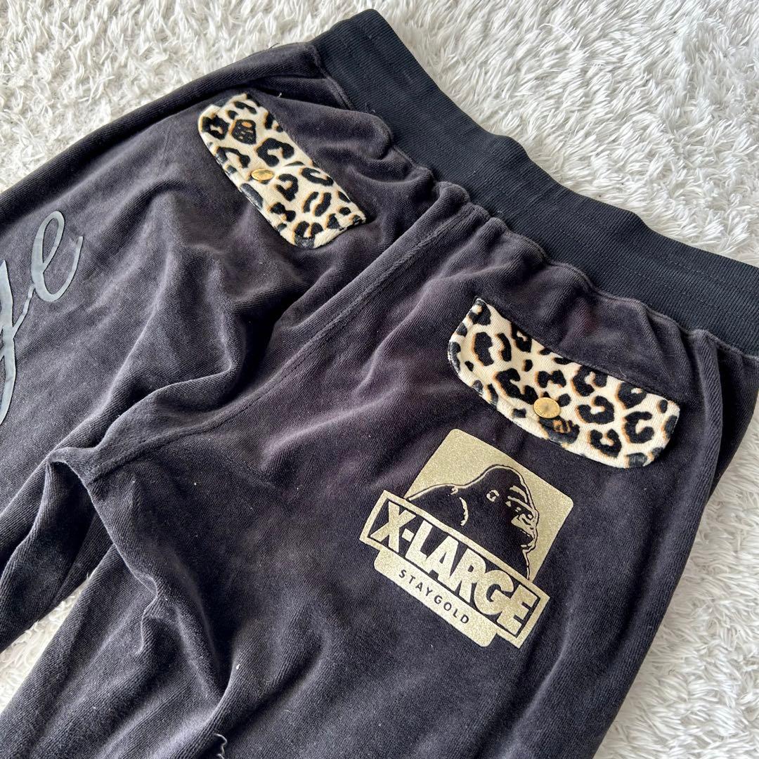希少✨X-LARGE×24Karats ベロア セットアップ ヒョウ柄 黒 - メルカリ