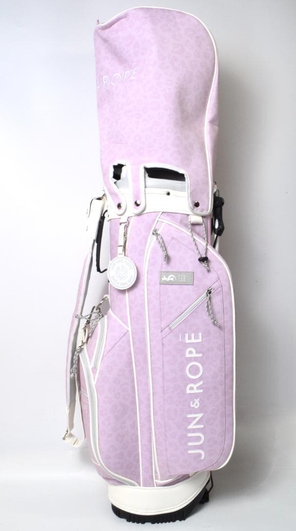 屋外未使用 JUN&ROPE' アニマル柄 ゴルフ キャディバッグ ピンク JUN&ROPE'（ジュンアンドロペ） アニマルプリントキャディバッグ