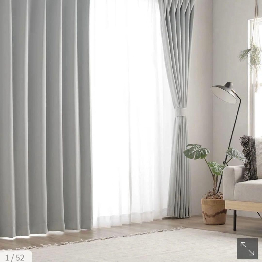 ラシク カーテン シルバーグレー レースカーテン付き ニトリ - メルカリ