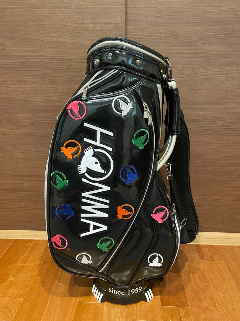 HONMA ゴルフキャディバッグ 黒/マルチカラー HONMA ゴルフキャディバッグ 黒/マルチカラー HONMA ゴルフキャディ