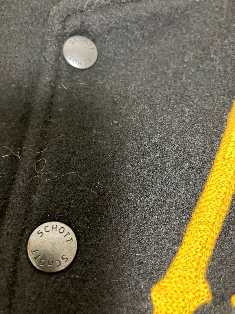 ○ 中古SCHOTT×ナノユニバース 総刺繍ウールスタジアムバーシティ