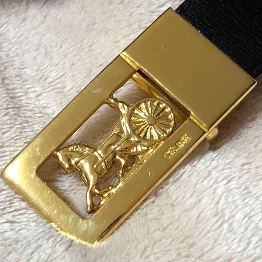 たんぽぽ様専用 未使用に近い極美品♡ セリーヌ ベルト 馬車 ゴールド