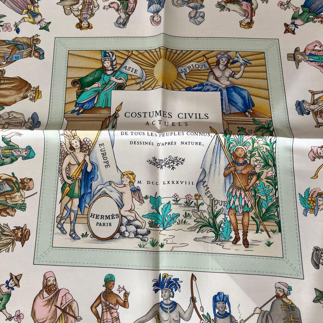 HERMES✨エルメス スカーフ 現代市民の服装 シルク100