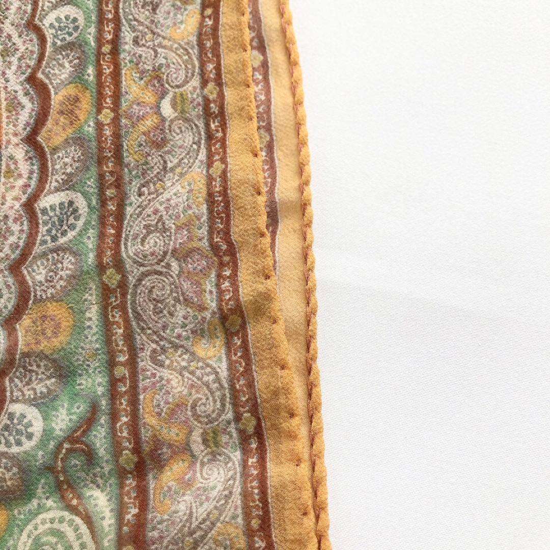 美品】エトロ ETRO シルク100% ペイズリー柄 スカーフ ストール - メルカリ