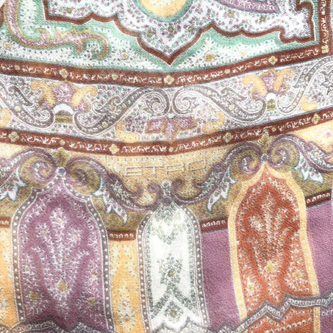 美品】エトロ ETRO シルク100% ペイズリー柄 スカーフ ストール - メルカリ