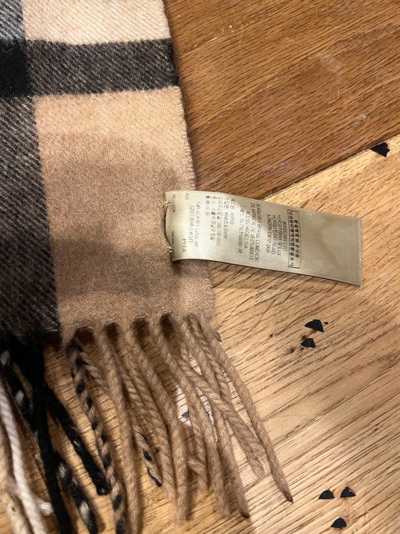 BURBERRY チェック柄カシミヤ100%マフラー