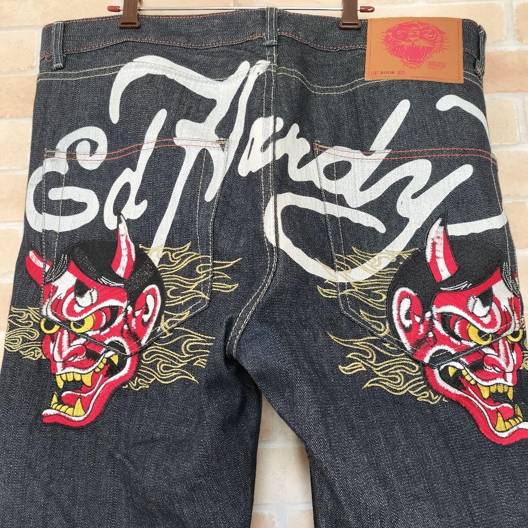 美品】Ed Hardy 般若刺繍 デニムパンツ lot2008 W40 Y2K
