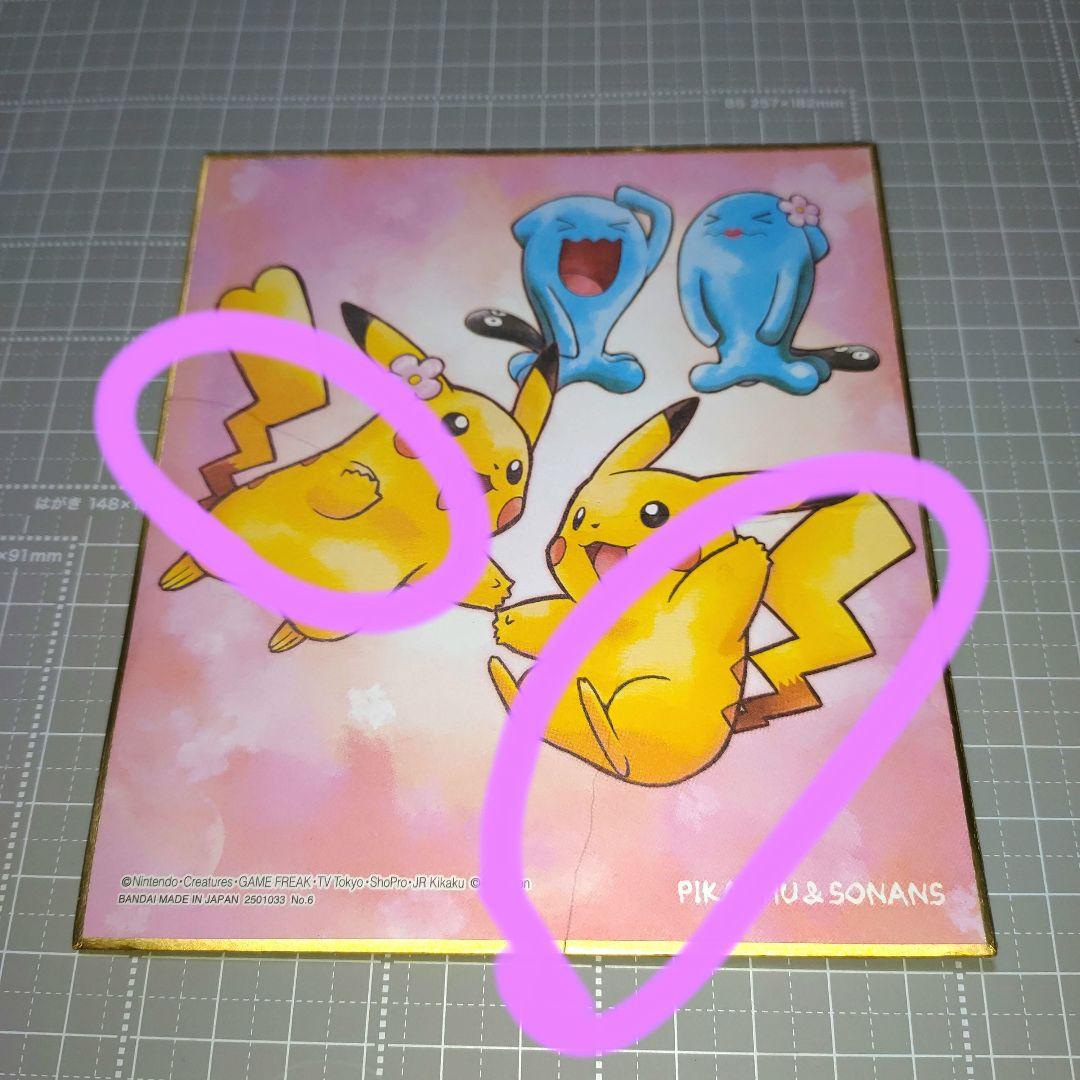 ポケモン 色紙アート ピカチュウ ＆ソーナンス (オス メス) 傷あり品
