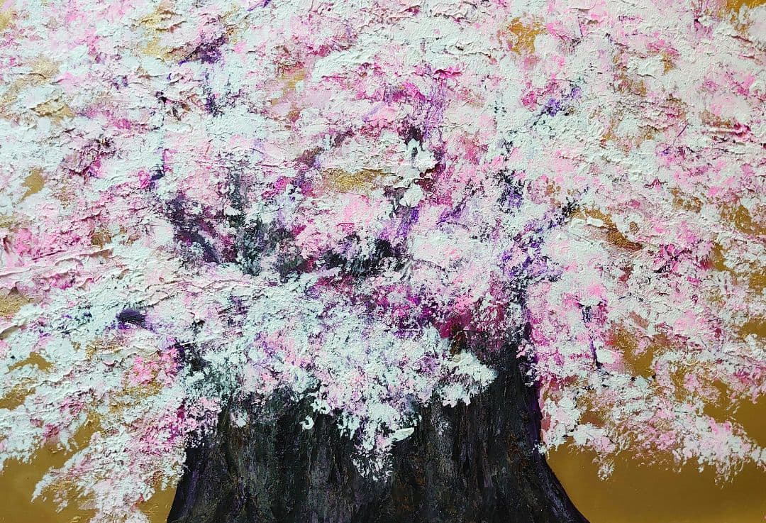 油絵 絵画 大桜【Ａ2】 油絵 絵画 大桜【A2】 【公式通販】