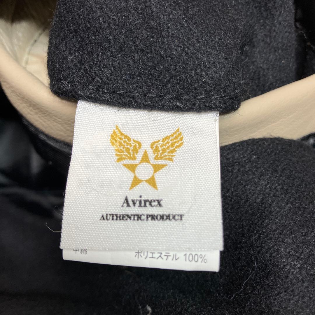 AVIREX スタジャン レザー 羊革 ワッペン 刺繍 トラ タイガー