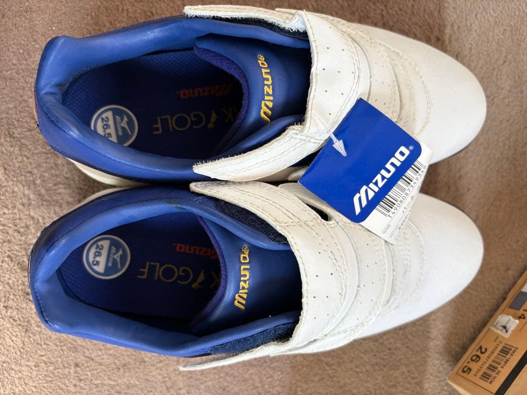 ☆レア商品☆Mizuno ゴルフシューズ 26.5cm ホワイト/ブルー