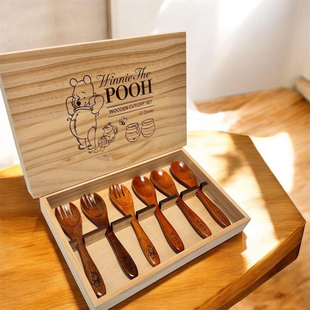くまのプーさん 木製カトラリーセット スプーン フォーク 6本セット 木