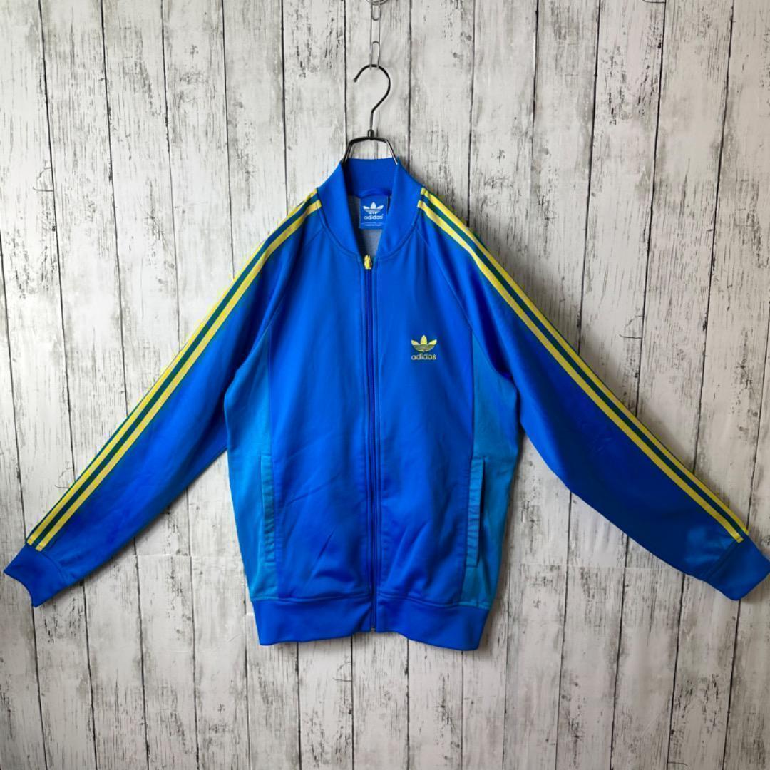 希少】アディダス ATP L 刺繍ロゴ 青 ブルー イエロー 黄色 刺繍ロゴ