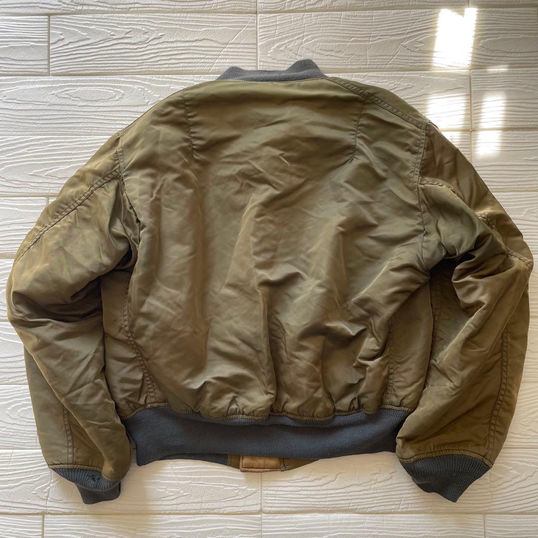 80s 90s USA製 alpha MA-1 フライトジャケット 短丈 緑タグ