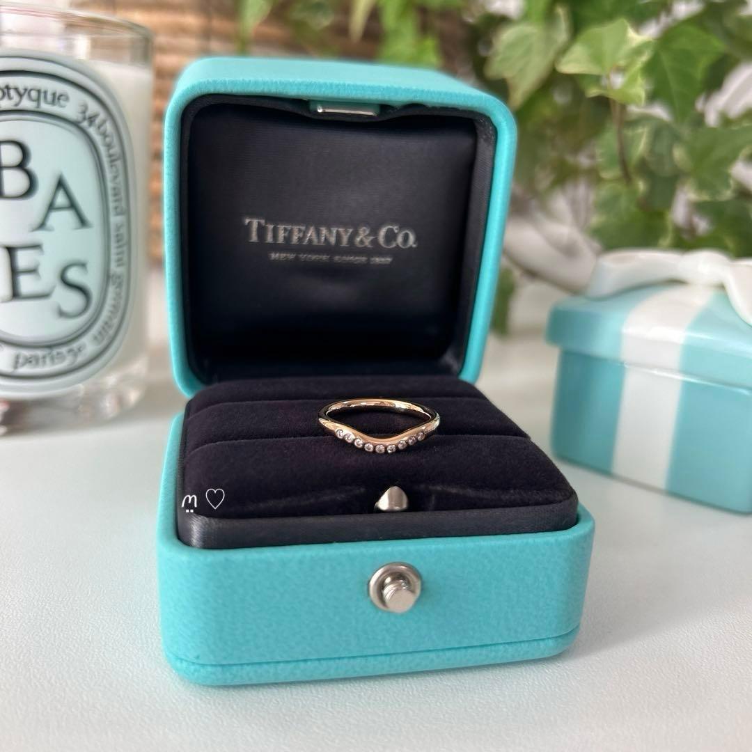 ティファニー カーブドバンドリング ダイヤモンド9P 6号 Ꮶ18ローズ