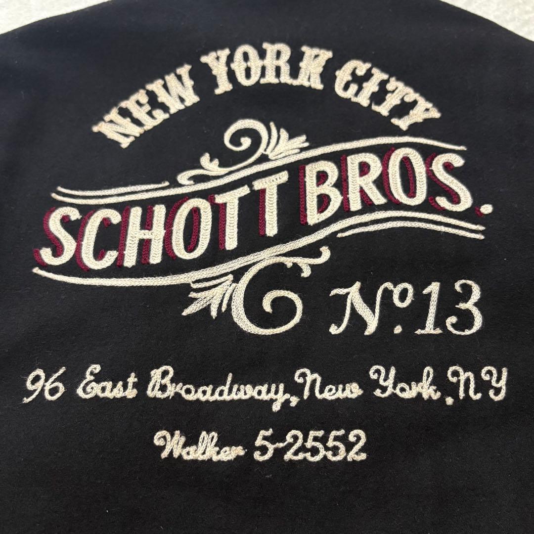 状態良好！Schott Bros. 刺繍 レザー スタジャン M 上野商会 - メルカリ