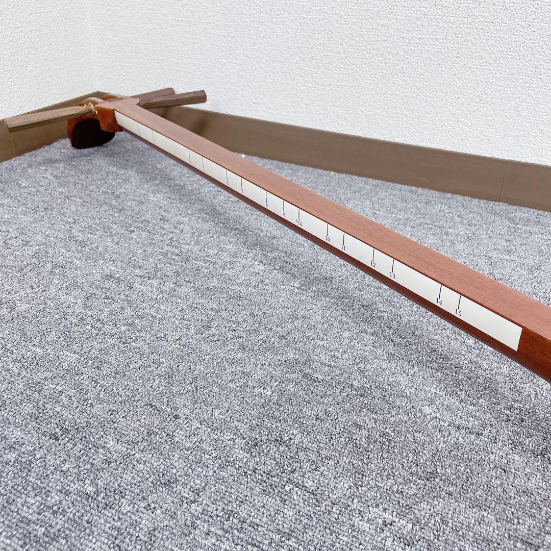 三味線 花梨 延棹 丸打胴 中棹 角胸 正寸 人工皮