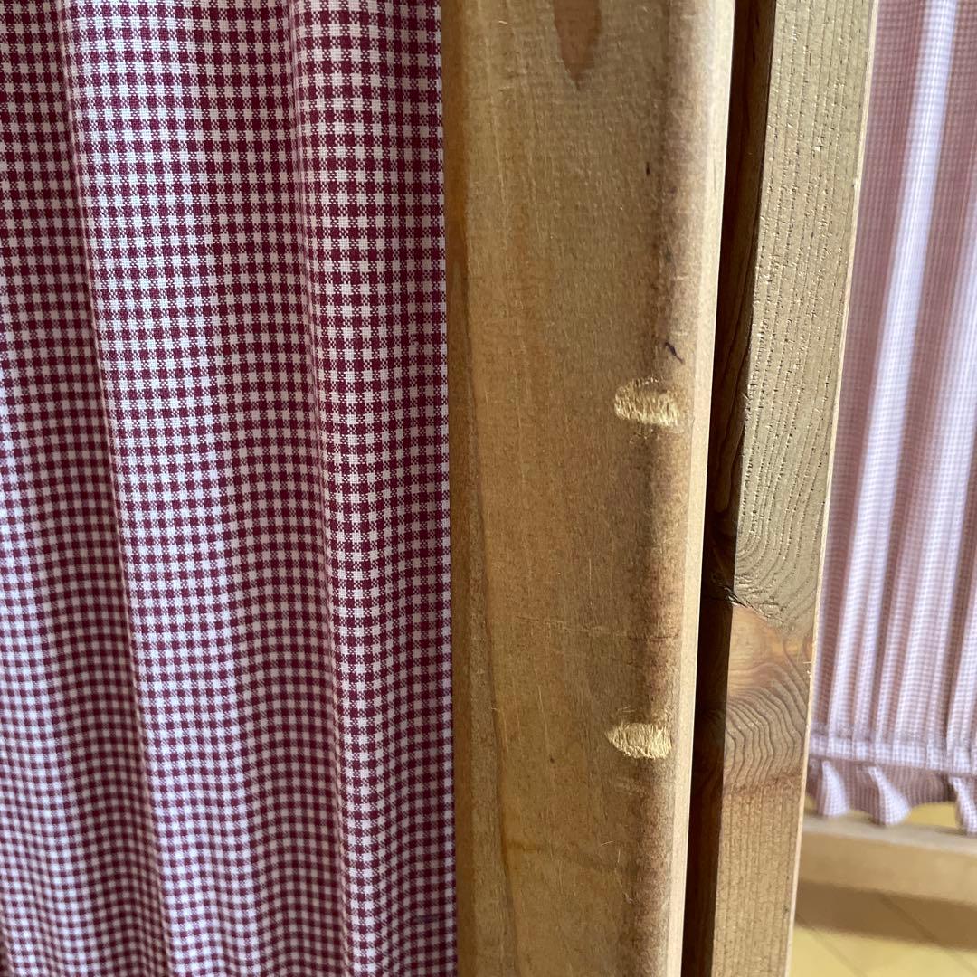 カントリー調 木製三つ折りパーテーション ハート アメリカン