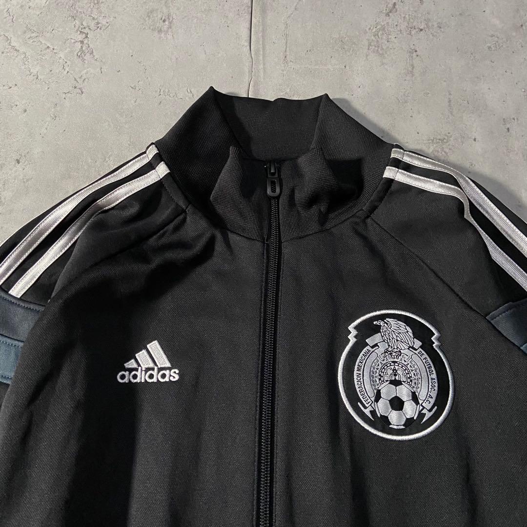 古着 adidas トラックジャケット サッカー メキシコ代表 XL 黒