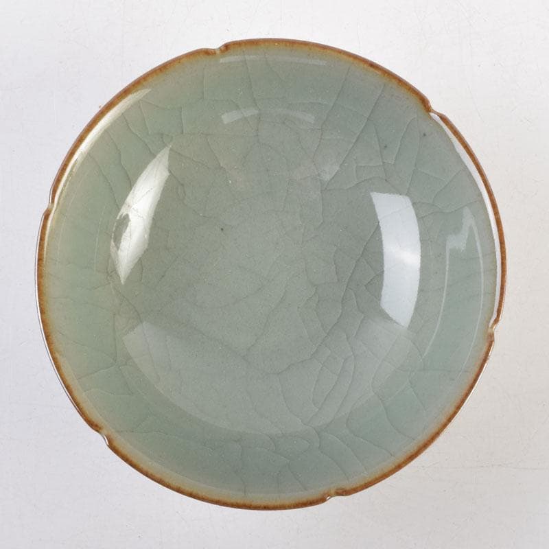 中国 哥窯 青磁 金糸鉄線 氷裂文 輪花皿 C 8994 - メルカリ