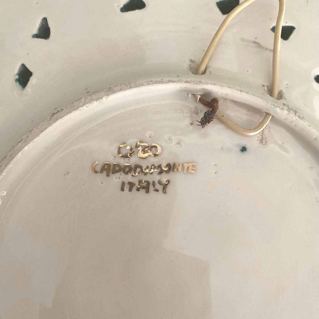 CAPODIMONTE イタリア製 陶器 飾り皿 天使 エンボス装飾アンティーク