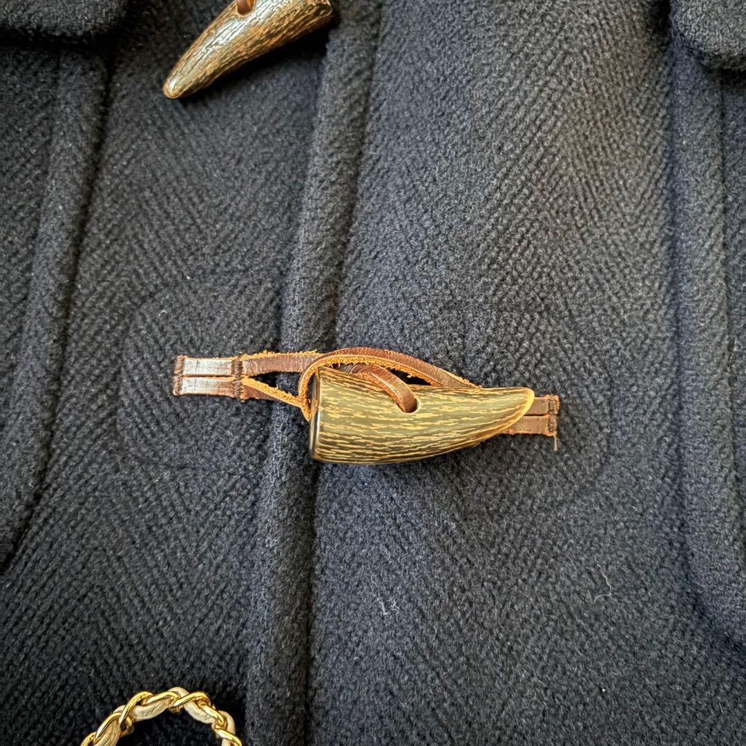 MoorBrook製生地】ダッフルコート ヘリンボーン ネイビー 英国製 M