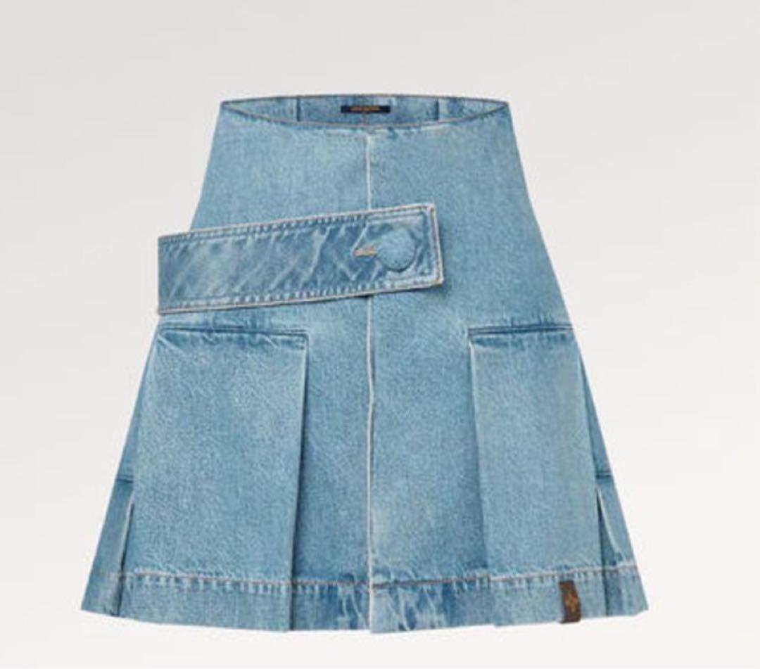 Louis Vuitton デニムスカート 34 LOUIS VUITTON 2024 Monogram Denim Midi Skirt 34 *New - Timeless