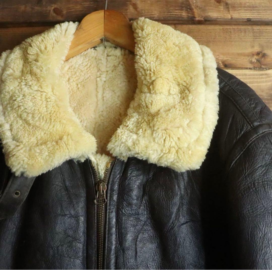 激渋】ヴィンテージ B-3 ムートン レザーフライトジャケット シープ