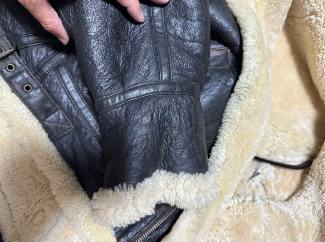 激渋】ヴィンテージ B-3 ムートン レザーフライトジャケット シープ