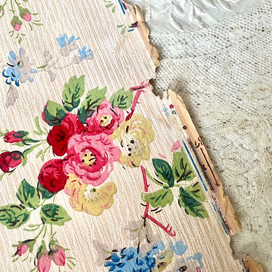 luビスケッツ様専用 ローズ柄壁紙 ウォールペーパー 検フランス