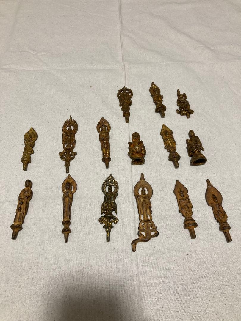 仏像 15点セット 銅製 約6㎝ 仏像 15点セット 銅製 約6㎝