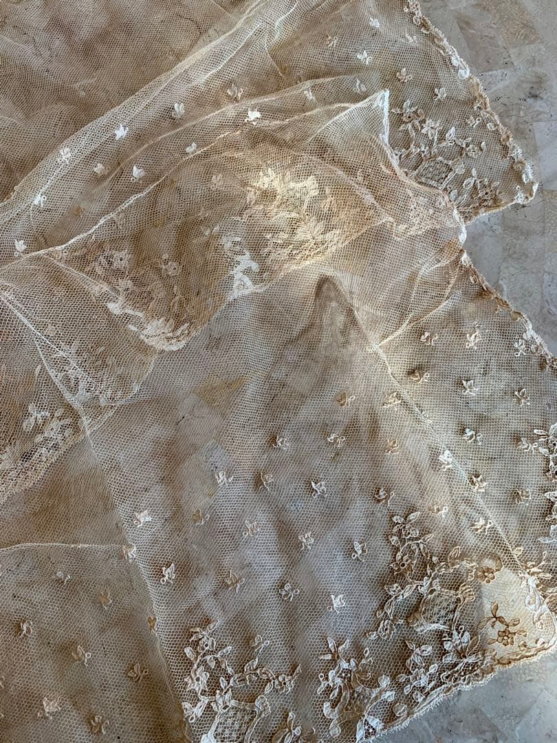 フランスアンティークチュールレースヴェール2点※アプリカシオン