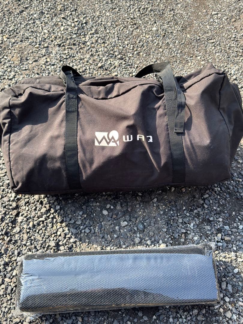 廃番貴重品】WAQ AlfaTcブラックワンポールテントと新品2又ポール