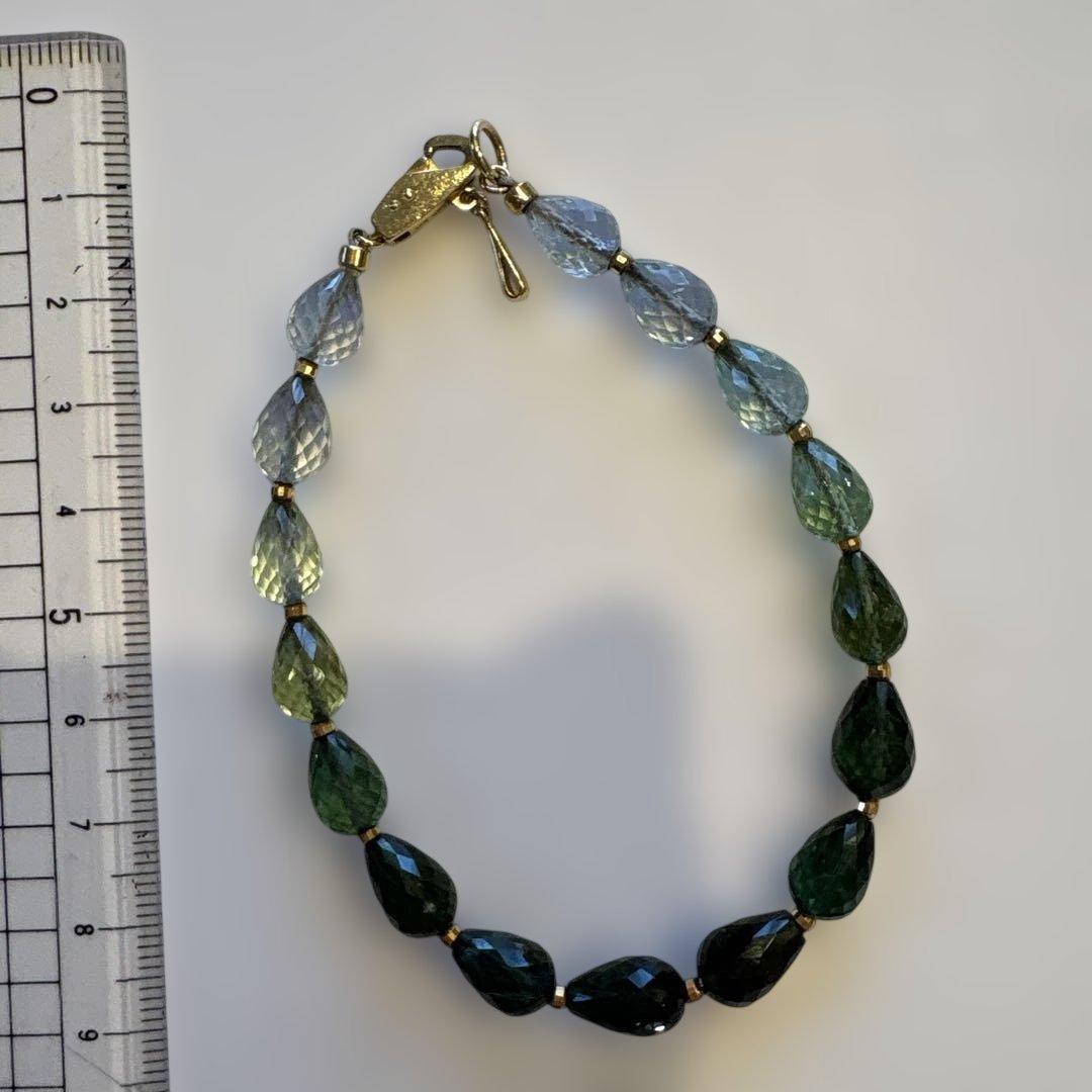 K１８トルマリンブレスレット 即日発送】バイカラートルマリン K18/K10/PT ブレスレット・ルピリエ