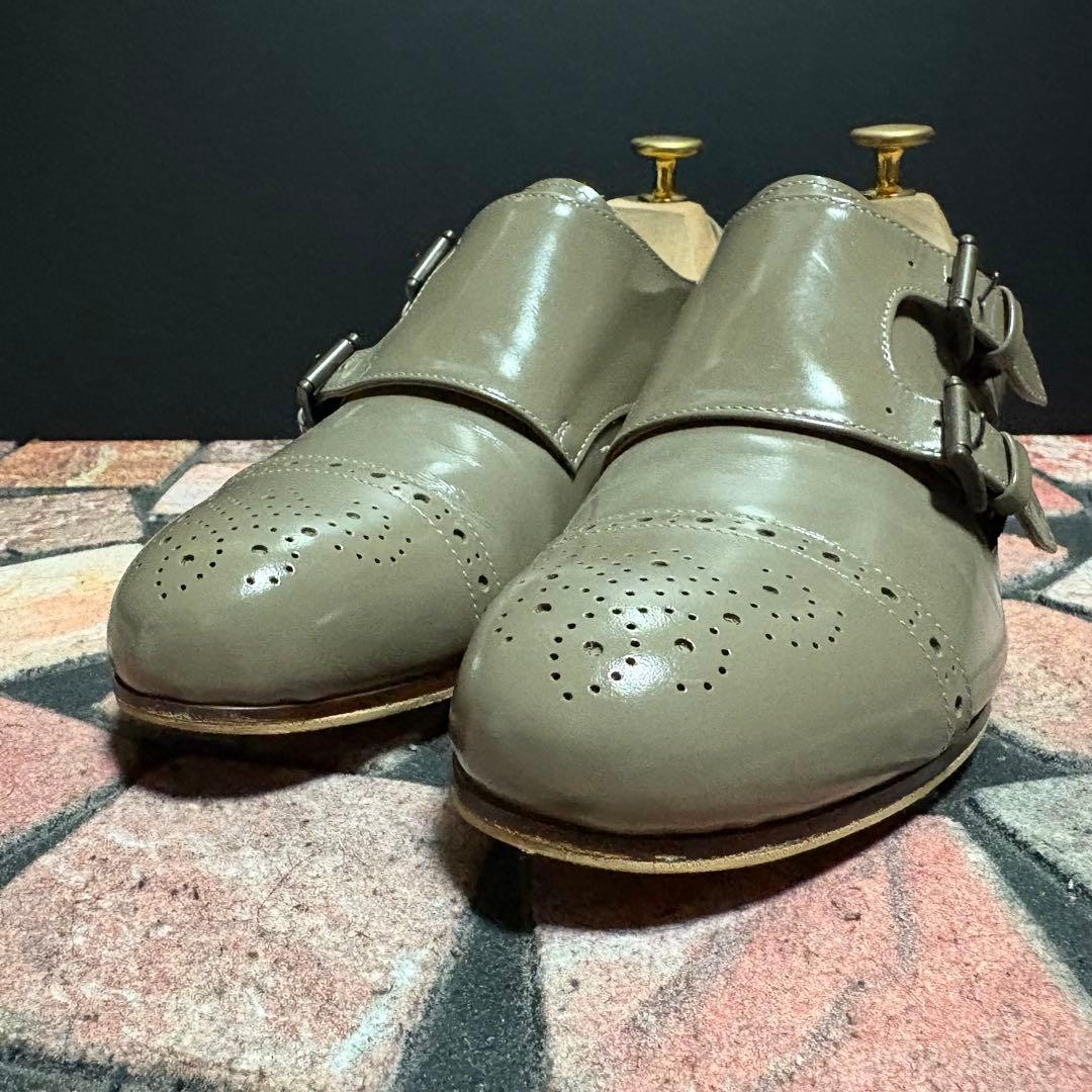 【美品】chausser ショセ　ダブルモンク　24.0cm 希少　メダリオン