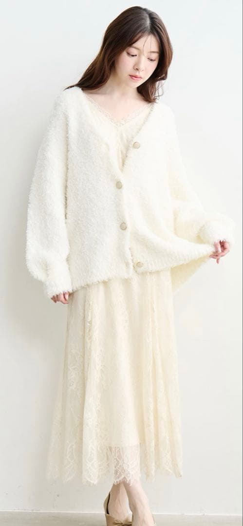 COCODEAL ニットガーデ×レースキャミワンピース ニットカーデ×レースキャミワンピース｜PETAL ONLINE（ペタルオンライン）