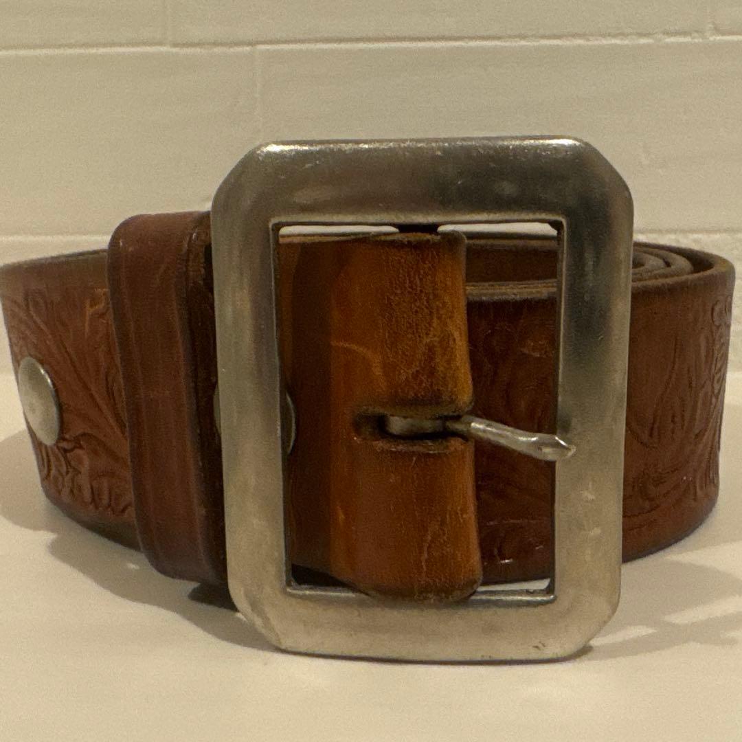 【希少】アイダホレザー ベルト ノースアンドジャッド 錨マーク 8角バックル34 希少】アイダホレザー ベルト ノースアンドジャッド 錨マーク 8角