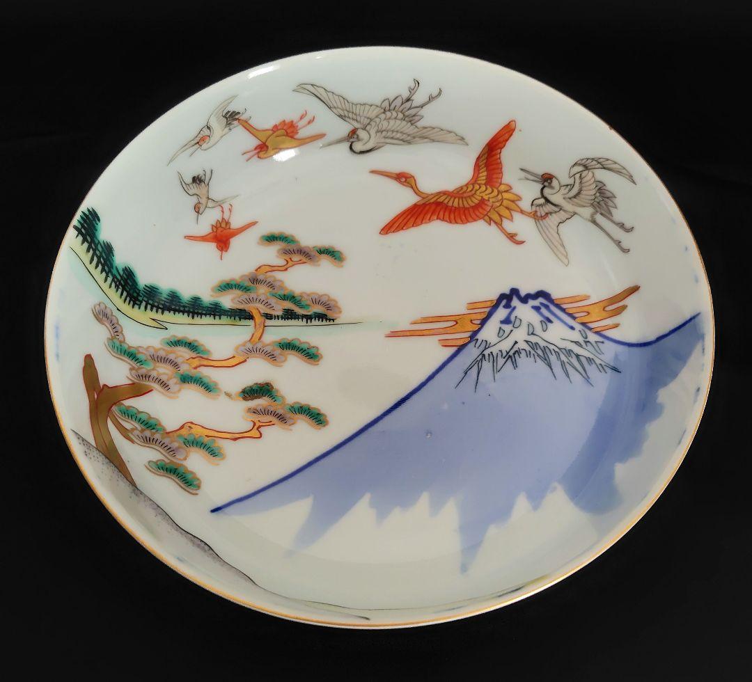 古伊万里 アンティーク 大鉢大小セット『松 鶴 富士 波 宝舟』明治大正