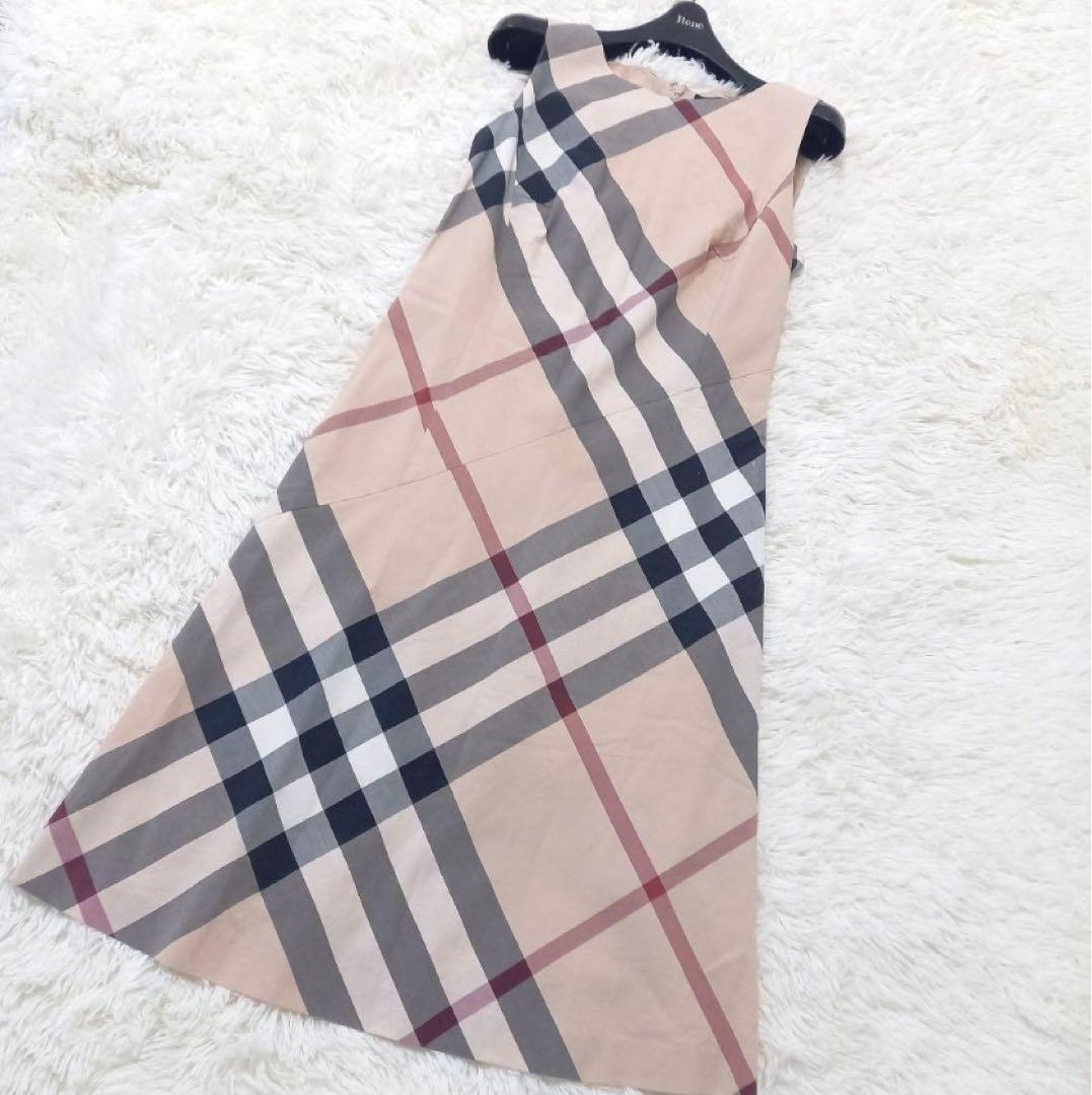 美品】 BURBERRY バーバリー ノースリーブワンピース ノバチェック