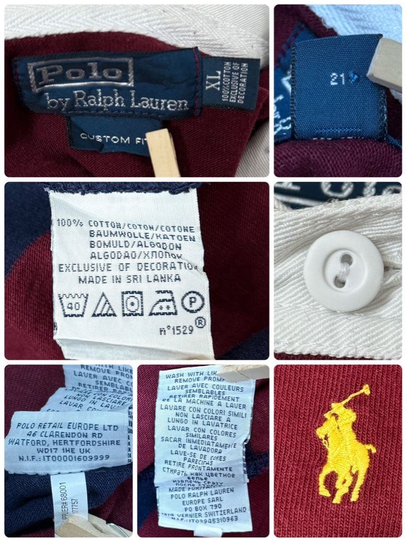 POLO Ralph Lauren ボーダーフード付 ラガーシャツ S87b - メルカリ