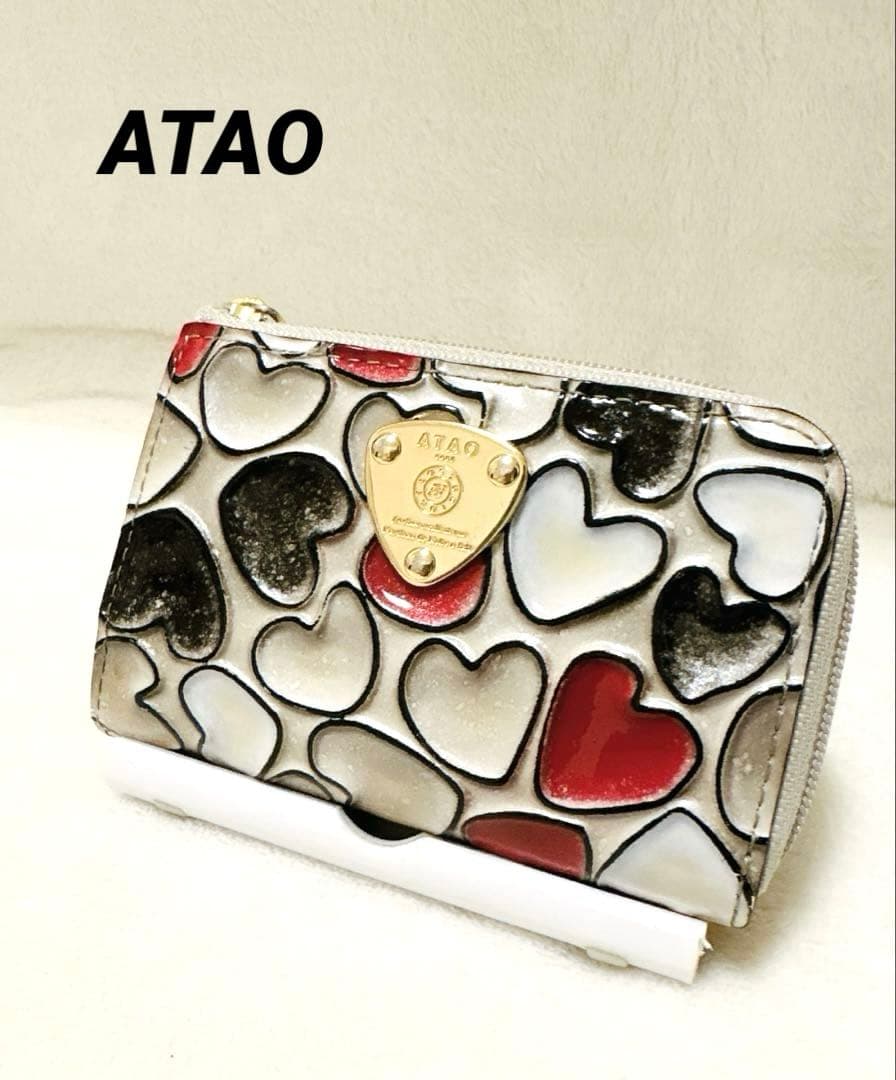 ATAO ベル プラチナグラス ハート ミニ財布 キーケース ハッピーヴィ