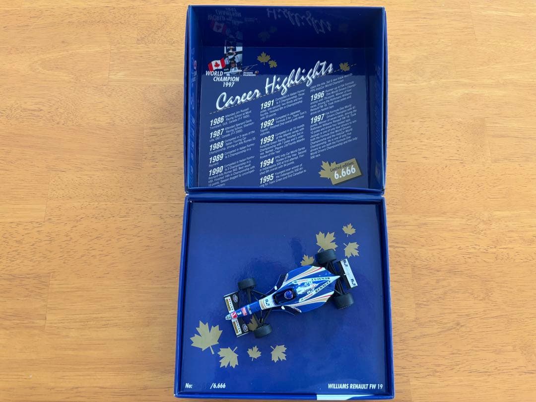 直筆サイン入り 1997 J.ビルヌーブ ウィリアムズ FW19 ミニチャンプス MINICHAMPS 1/18 - WILLIAMS Renault FW19 - World Champion 1997 (J