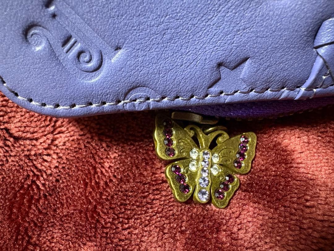 ANNA SUI アナスイ ベロニカ 長財布 蝶 紫 エンボス