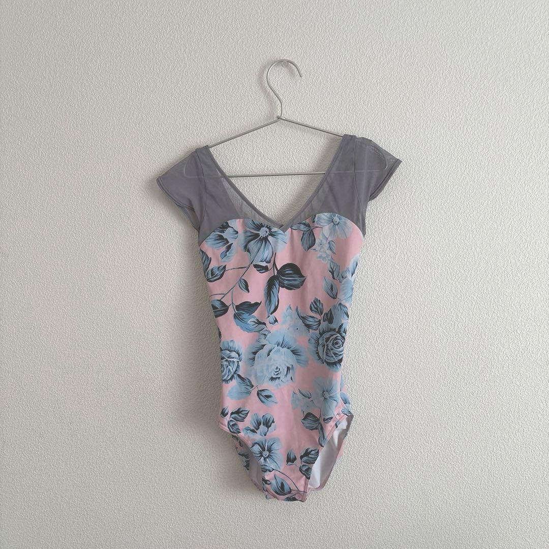 stina レオタード blue rose×gray S - メルカリ