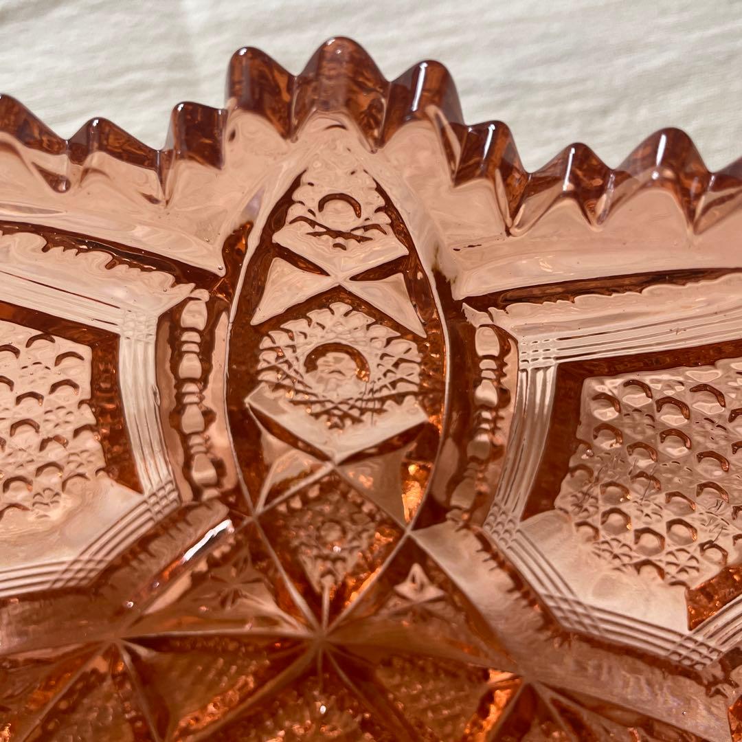 ギヤマン ピンクのガラス製菓子入れ | 激安通販のイーサプライ