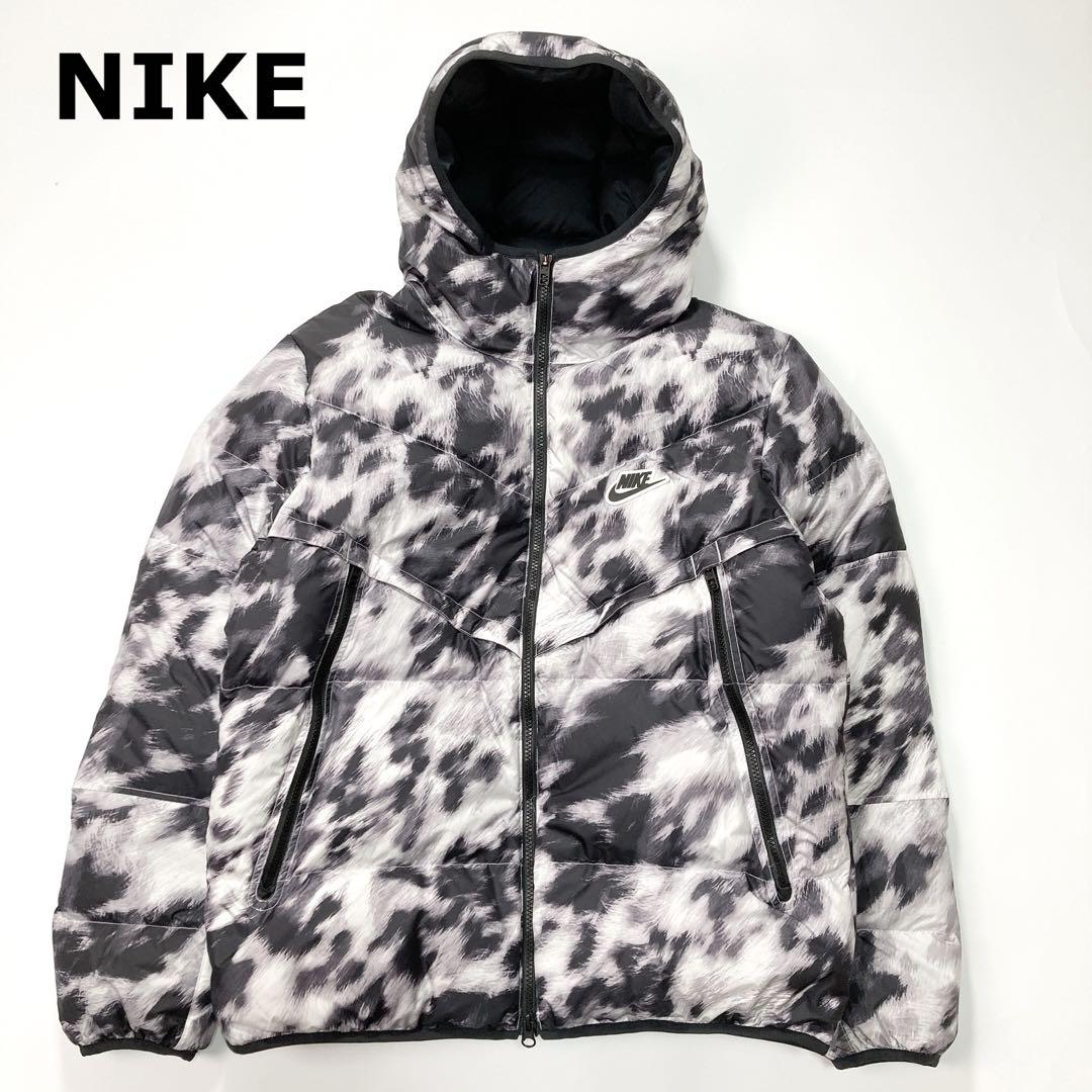 NIKE ナイキ ダウンジャケット ロゴ フード付き L NIKE - 【人気商品】NIKE ダウンジャケット キッズ用 レッド 刺繍ロゴ