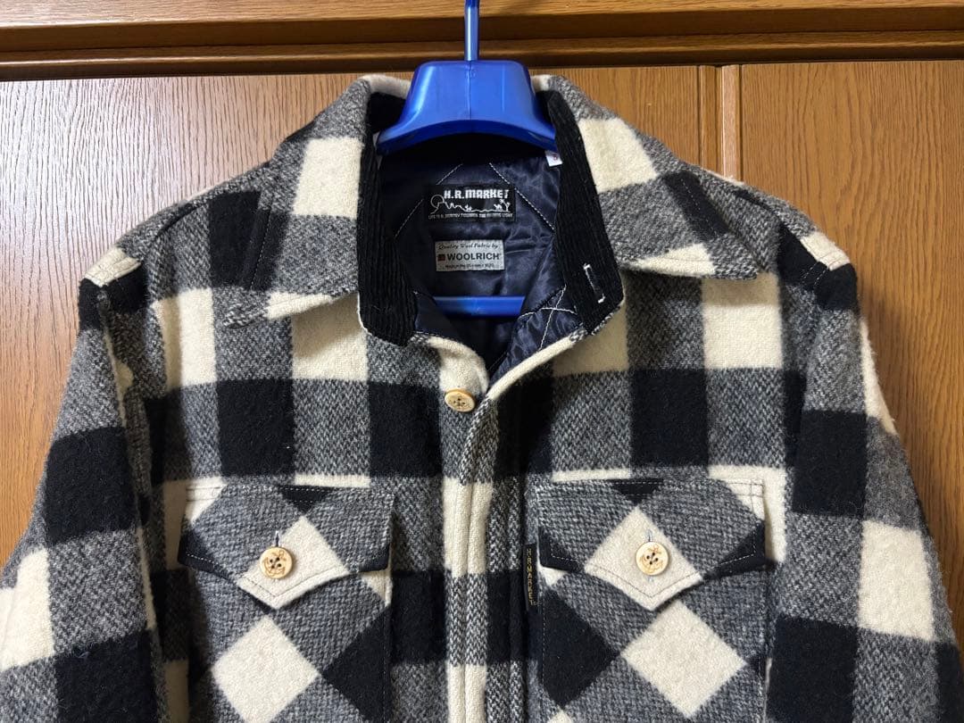 H.R.MARKET WOOLRICH チェック　エルボーパッチ　CPO 3