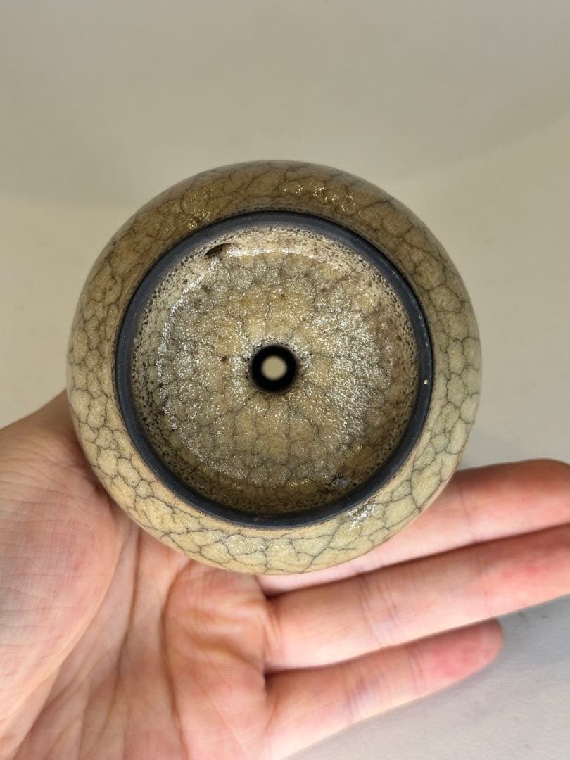 葫蘆形 香炉 陶器 開片釉 茶道具 香道具 置物 賞瓶 中国古陶
