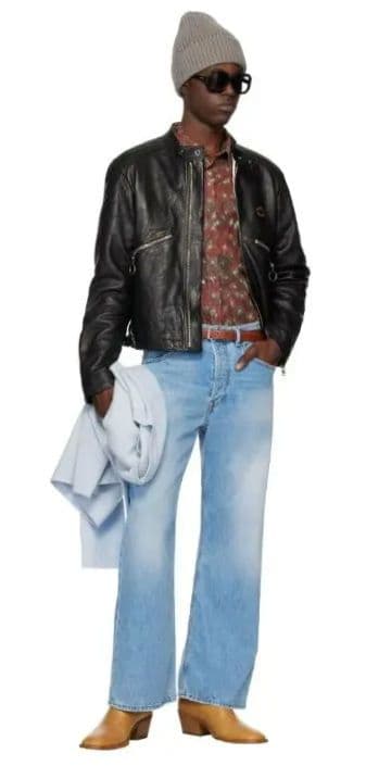 Acne Studios ディストレスト レザージャケット 48 BTS グク - メルカリ