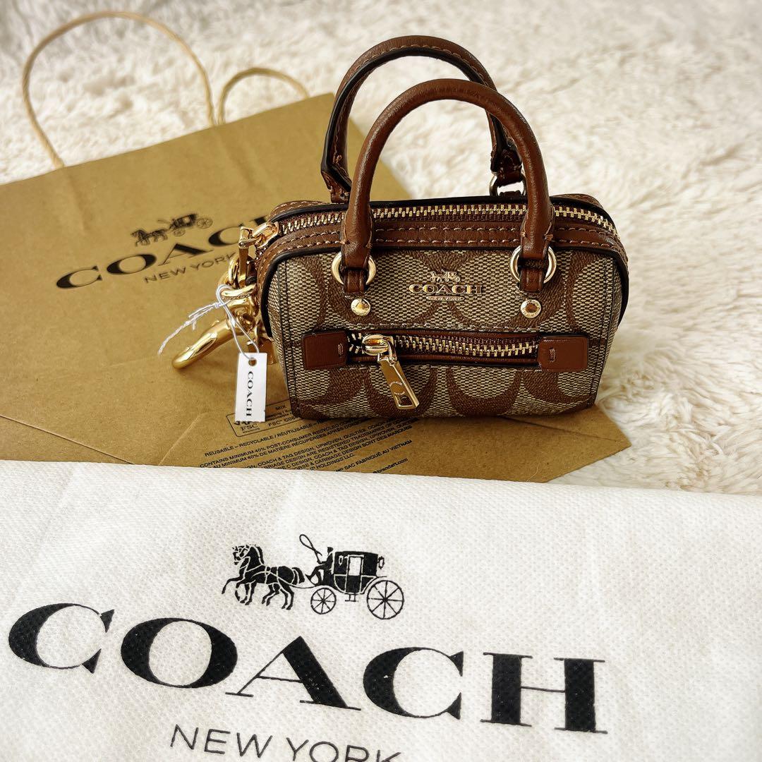 未使用品 コーチ ミニ バッグチャーム 小物入れ シグネチャー